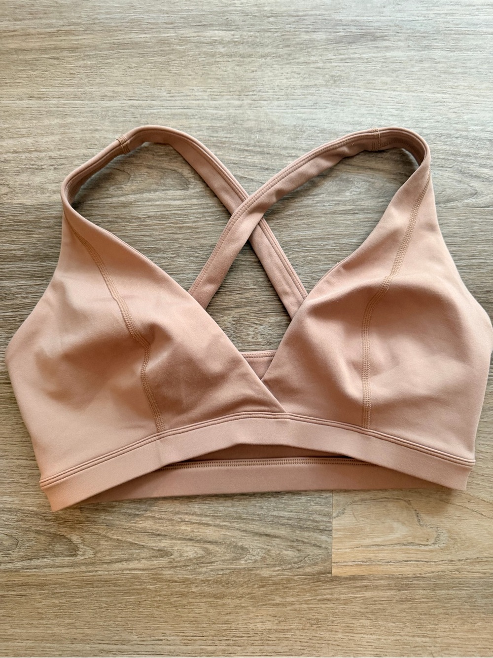 girlfriend collective Cross-Back Bralette in Blush Nude - Picture 1 of 4